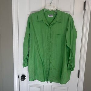 Westbound II Light Green Linen Top